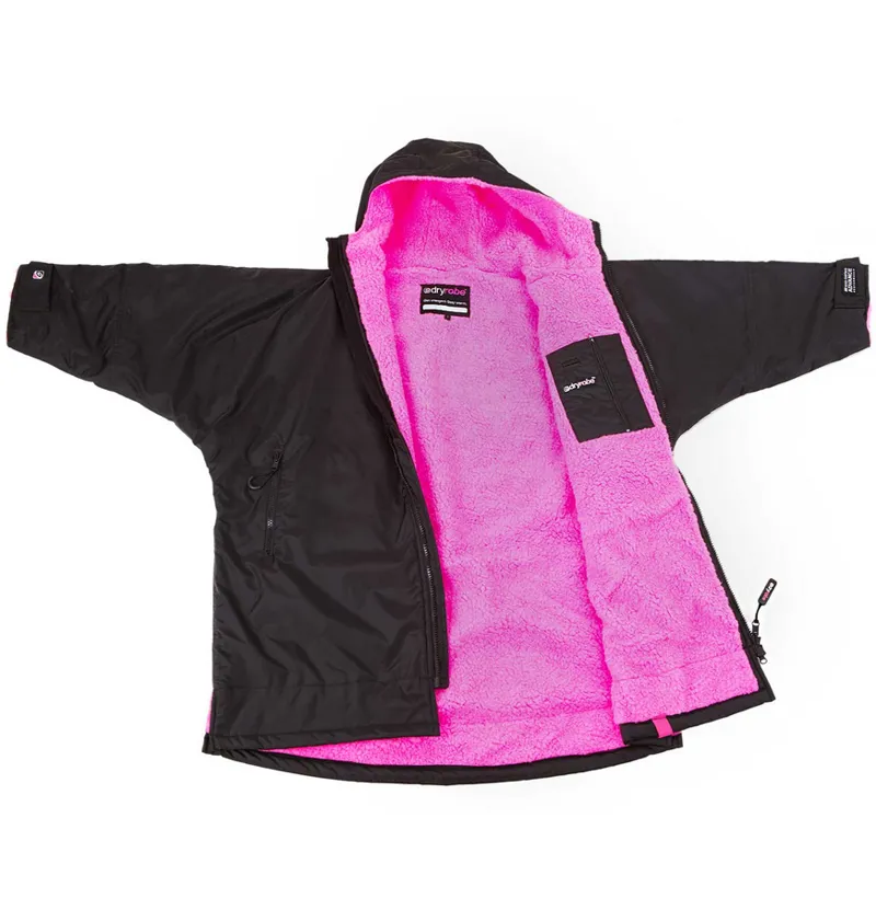 Dryrobe Adult Advance Long Sleeve Change Robe V3 Medium Black/Pink